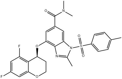 1H-bencimidazol-6-carboxamida, 4-[[(4S)-5,7-difluoro-3,4-dihidro-2H-1-benzopiran-4-il]oxi]-N,N,2-trimetil-1 -[(4-metilfenil)sulfonil]-